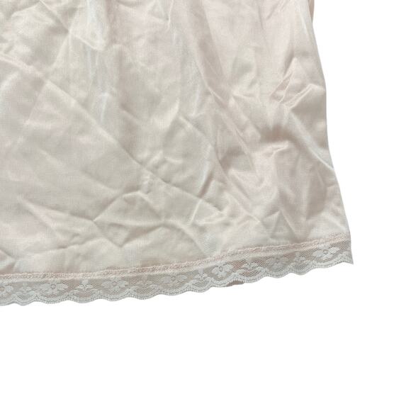 Warner's VTG Perfect Measure Lace Trim Nylon Half Slip Skirt Light Pink Large - Picture 4 of 6